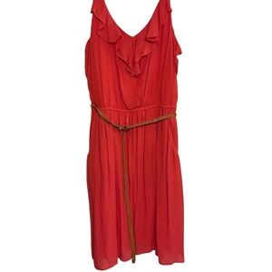 Speechless Coral sleeveless Ruffle Dress Casual Summer Dress pocket 3X‎ NWT